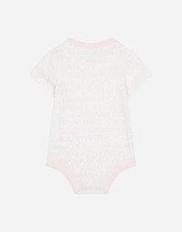 Jersey babygrow with all-over logo print