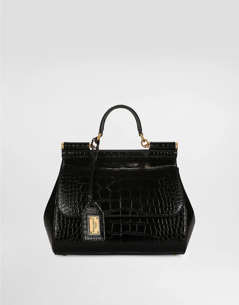 Large Sicily handbag in alligator leather
