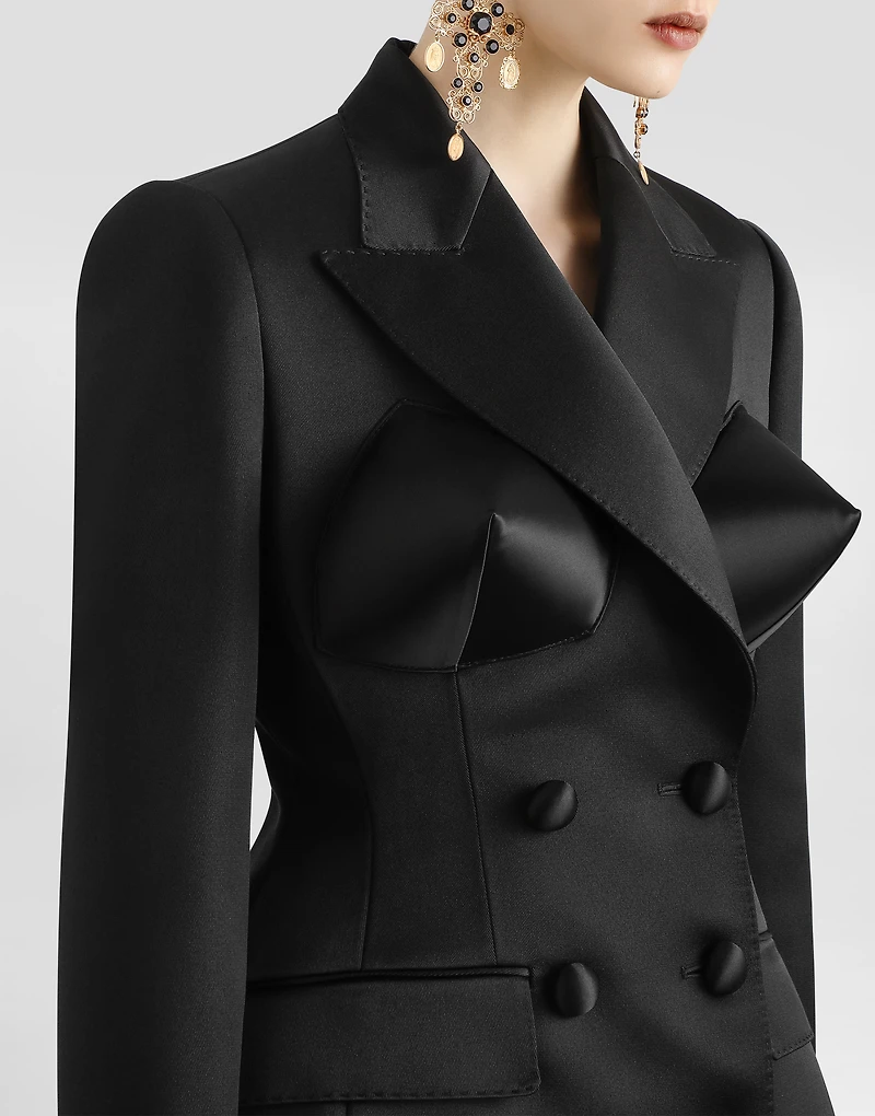Double-breasted duchess jacket with conical cups