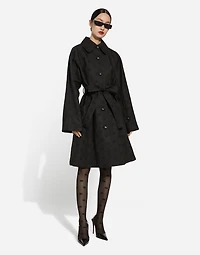 Quilted jacquard trench coat with DG logo