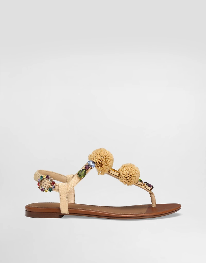 Crochet flip-flops with stones