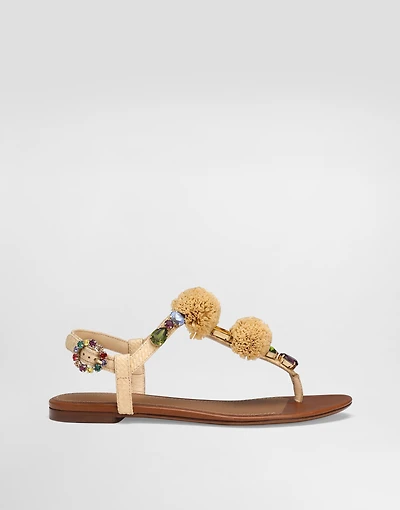 Crochet flip-flops with stones