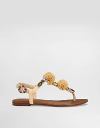 Crochet flip-flops with stones
