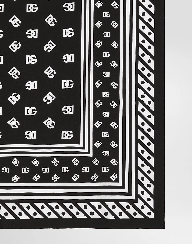 Twill scarf with all-over DG logo print (70 x 70)
