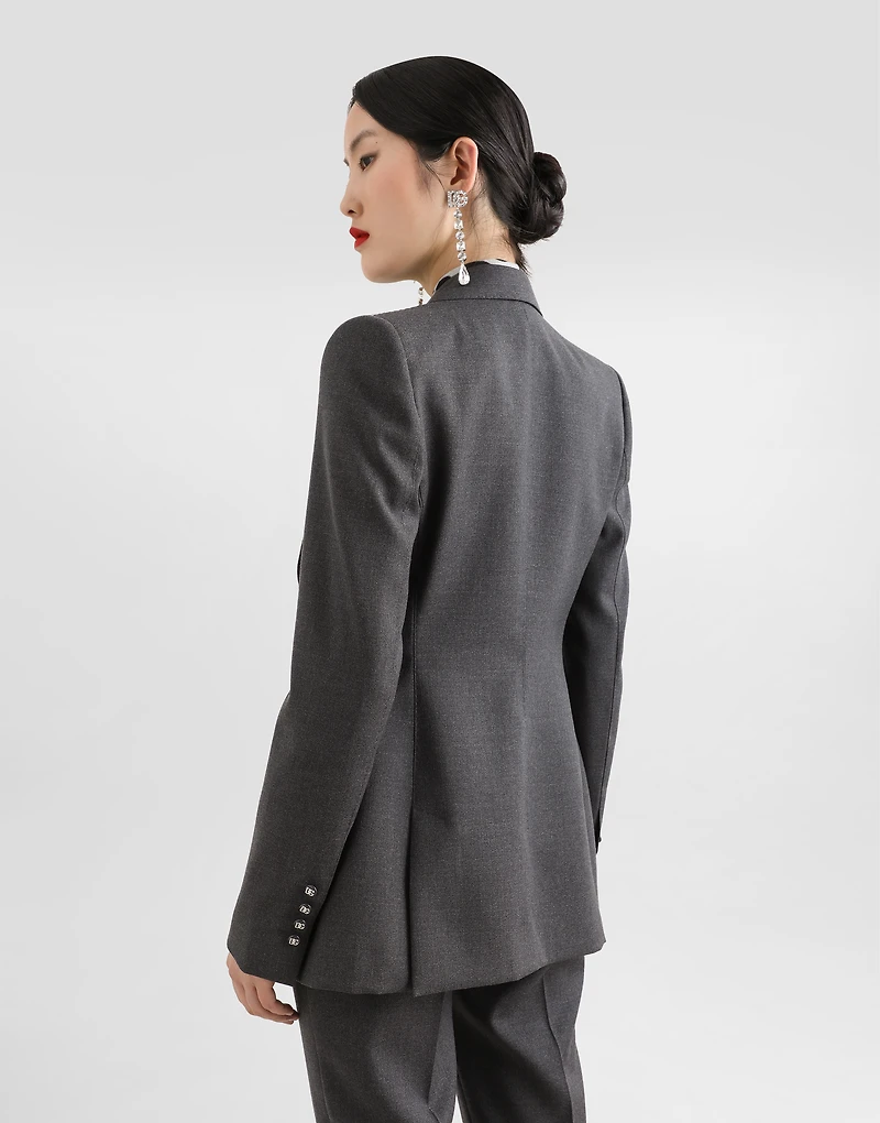Single-breasted woolen Turlington blazer