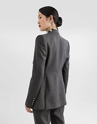 Single-breasted woolen Turlington blazer
