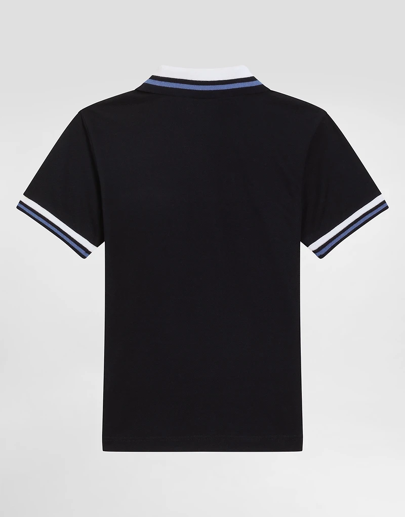 Piqué polo shirt with Dolce&Gabbana embroidery