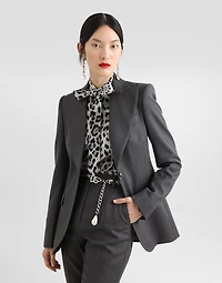 Single-breasted woolen Turlington blazer