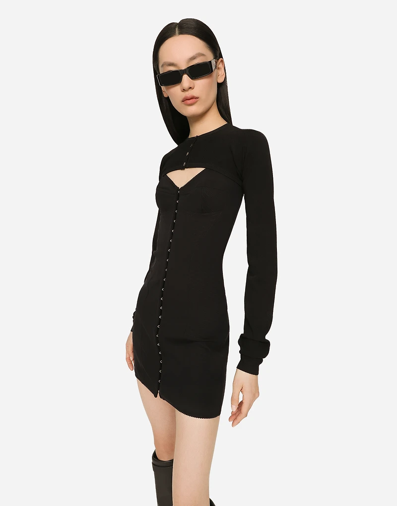 Short light technical jersey dress