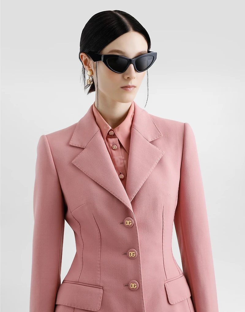 Single-breasted wool crepe Dolce jacket