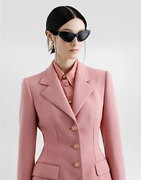 Single-breasted wool crepe Dolce jacket