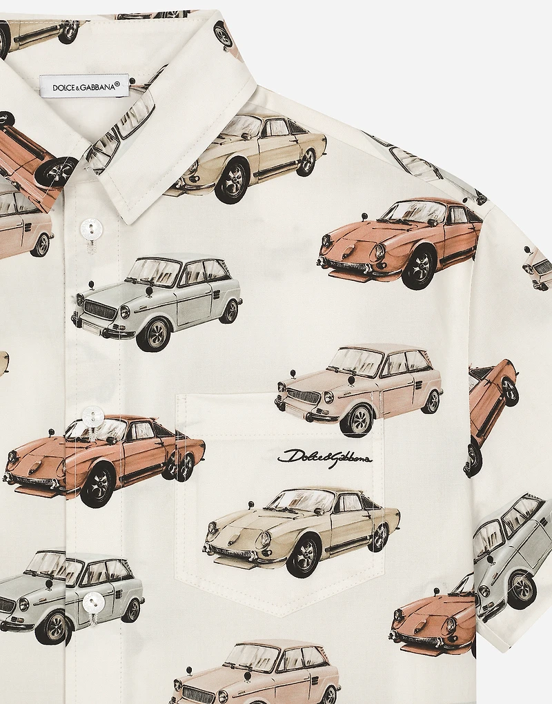 Printed poplin shirt