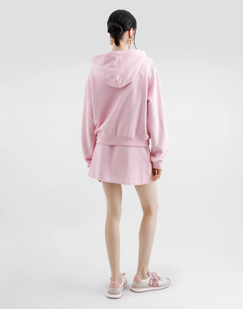 Jersey hoodie with raised DG embroidery