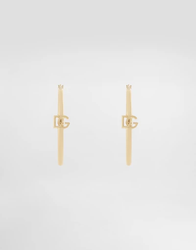Creole earrings with DG logo