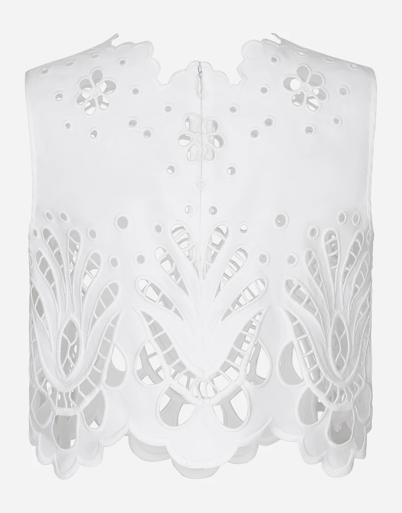 Cotton crop top with cut-out detailing