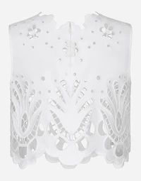 Cotton crop top with cut-out detailing