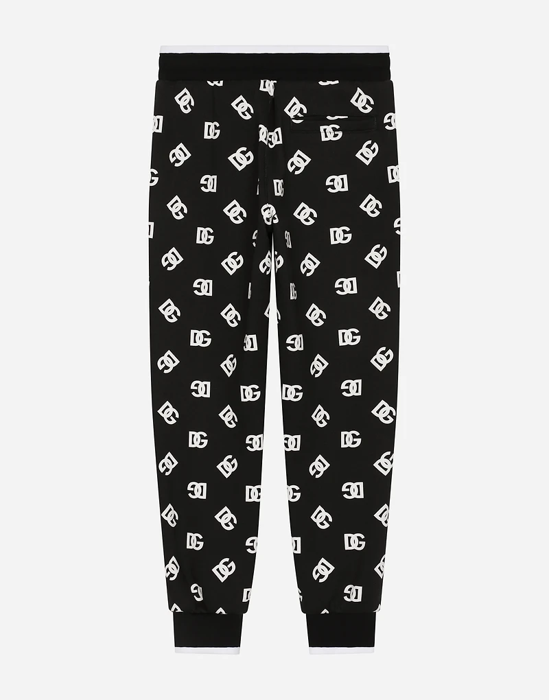 Jersey jogging pants with DG logo print
