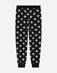 Jersey jogging pants with DG logo print