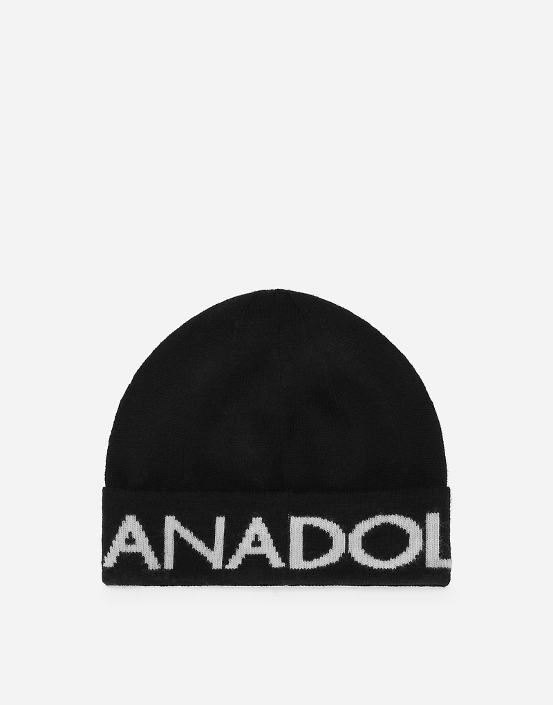 Knit hat with jacquard logo