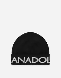 Knit hat with jacquard logo