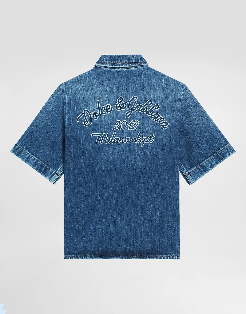 Denim shirt with Dolce&Gabbana logo