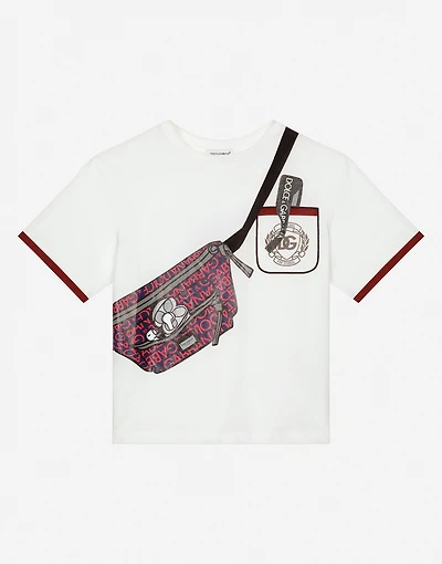 Jersey T-shirt with belt-bag print