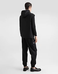 Technical fabric vest with hood
