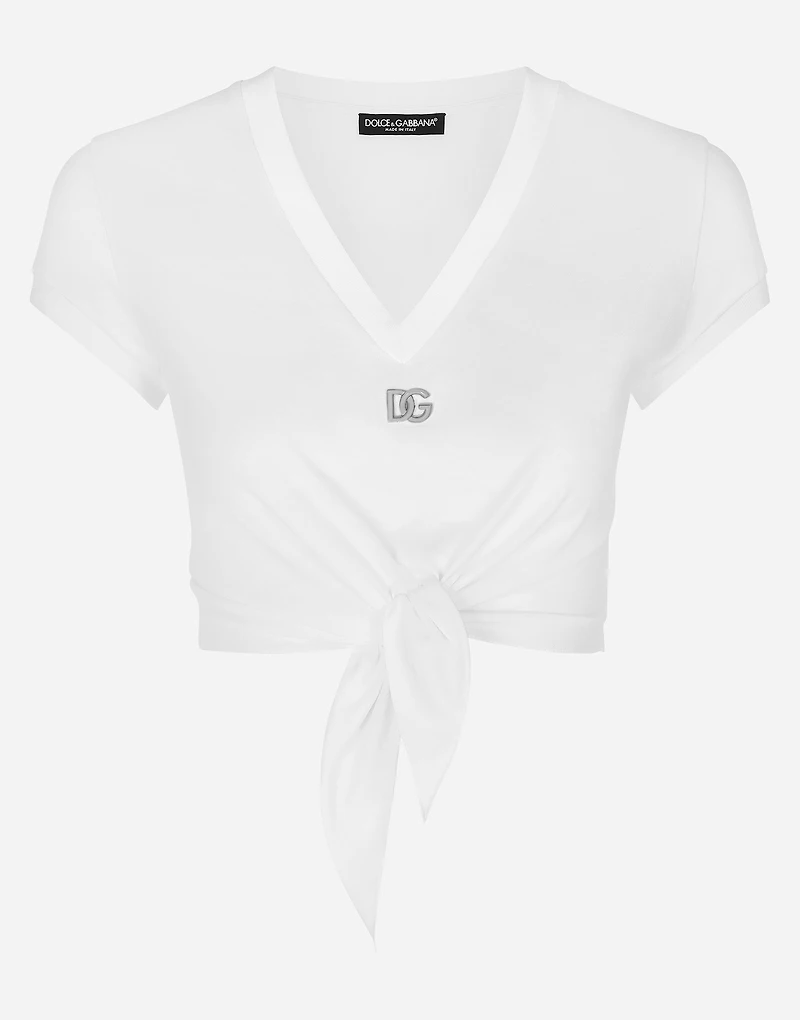 Jersey T-shirt with DG logo and knot detail