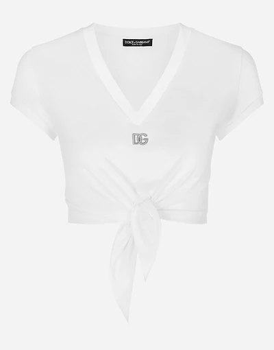 Jersey T-shirt with DG logo and knot detail