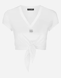 Jersey T-shirt with DG logo and knot detail