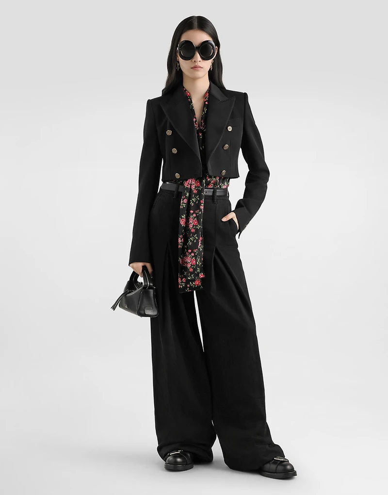 Double-breasted jacket wool gabardine