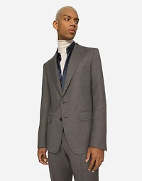 Single-breasted stretch flannel Sicilia-fit jacket