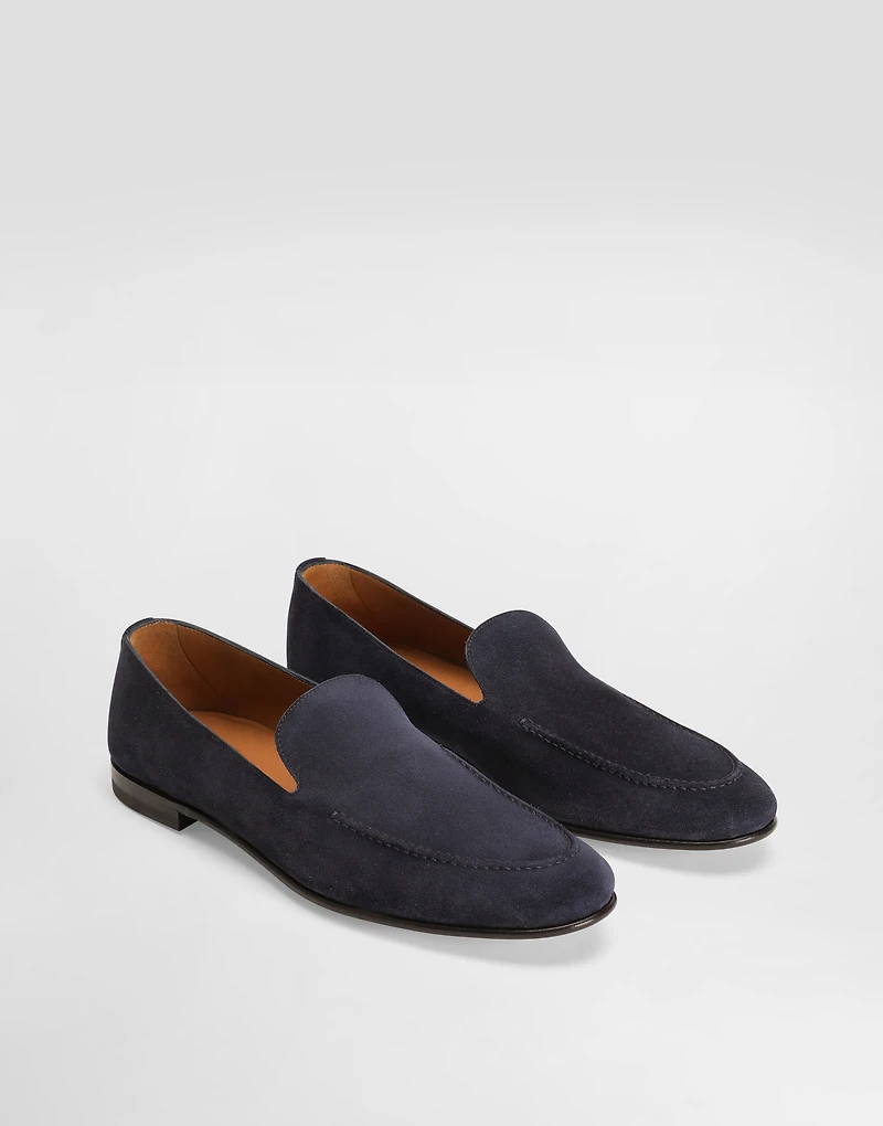 Split calfskin slippers