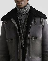 Shearling bomber jacket