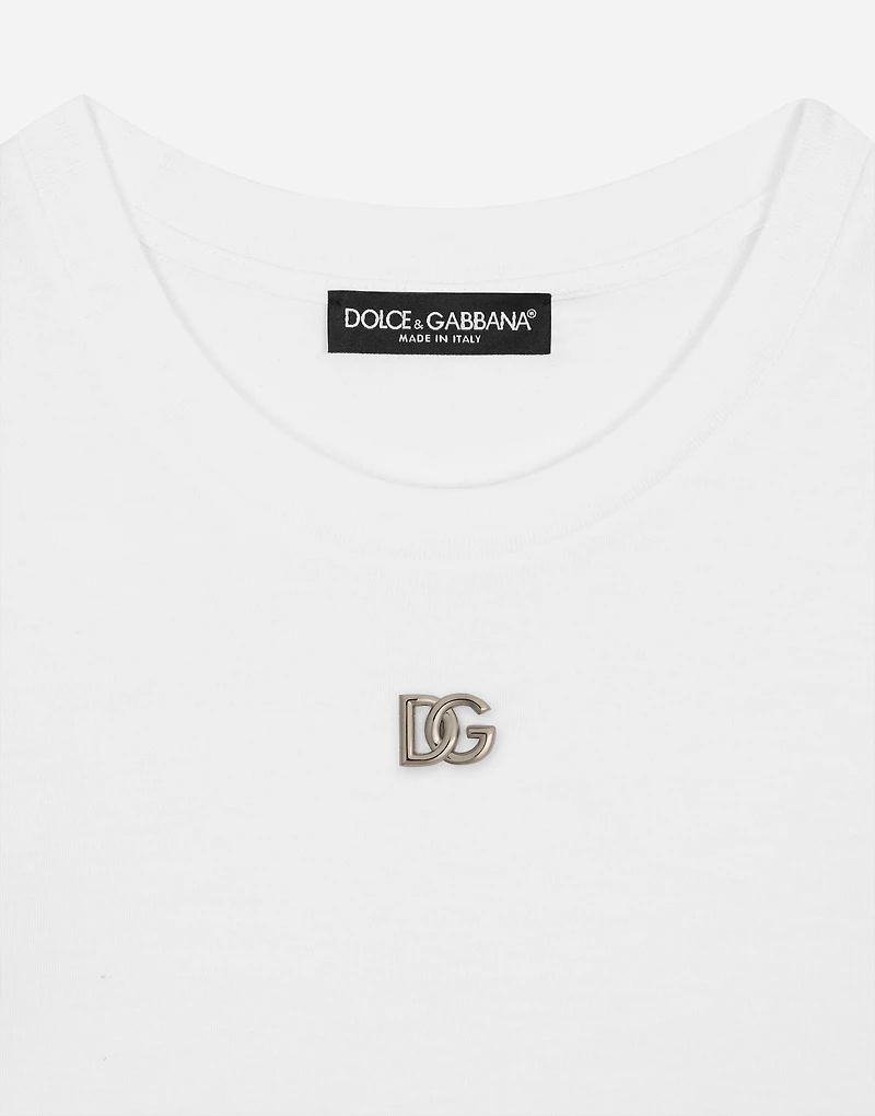 Jersey T-shirt with DG logo and lace details