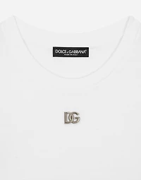 Jersey T-shirt with DG logo and lace details