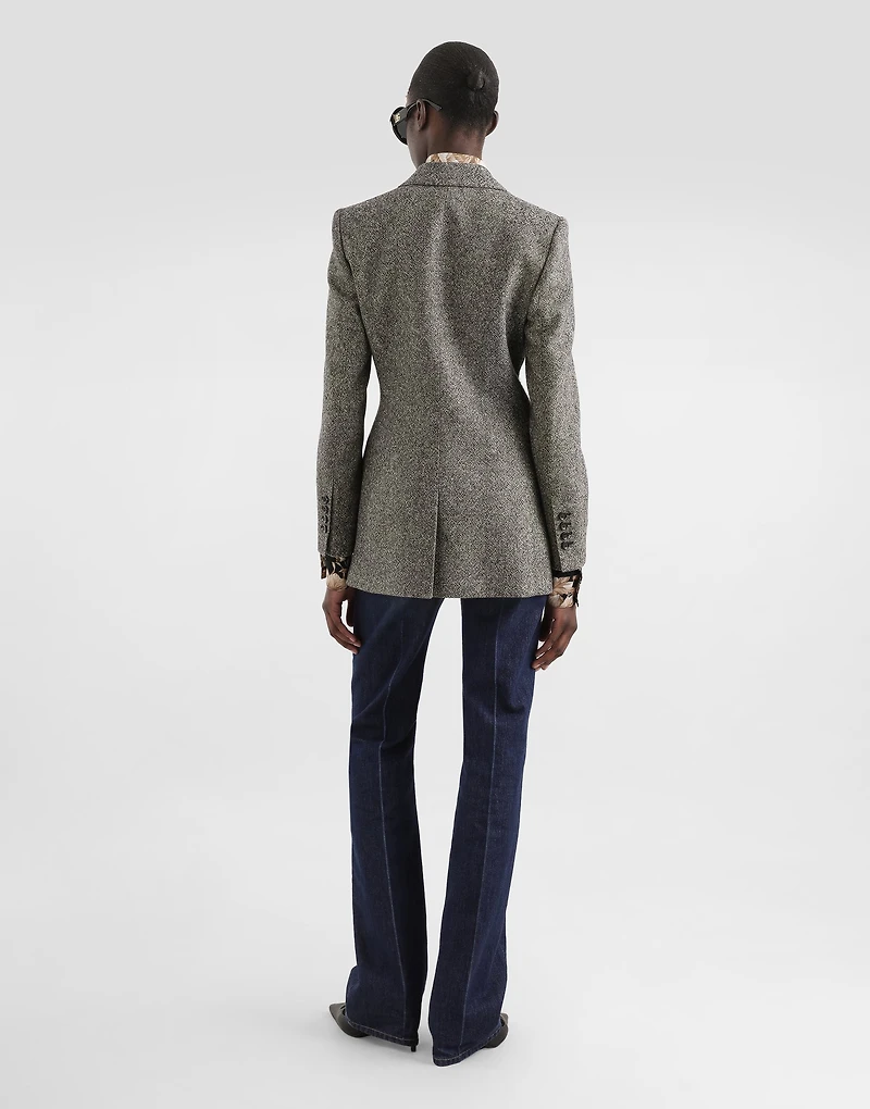 Single-breasted jacket dotted wool