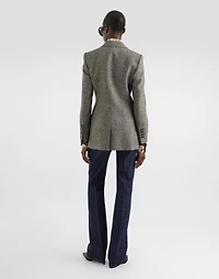 Single-breasted jacket dotted wool