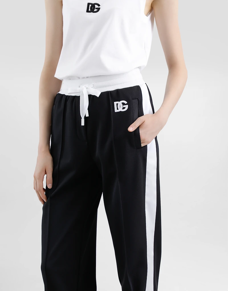 Triacetate jogging pants with DG logo embroidery