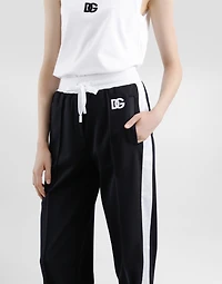 Triacetate jogging pants with DG logo embroidery