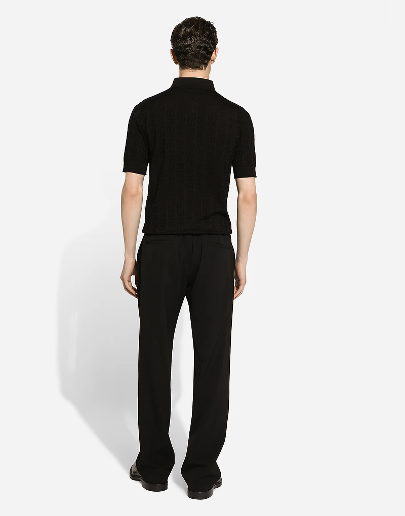 Silk jacquard polo-shirt with DG logo