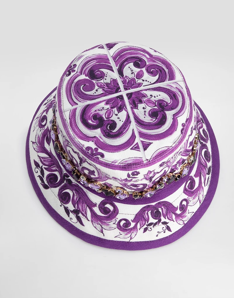 Majolica-print hat