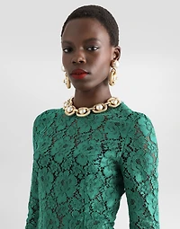 Long chiffon and lace dress