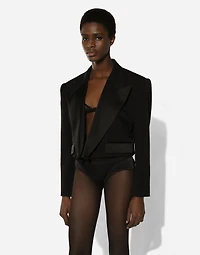 Wool gabardine Spencer tuxedo jacket
