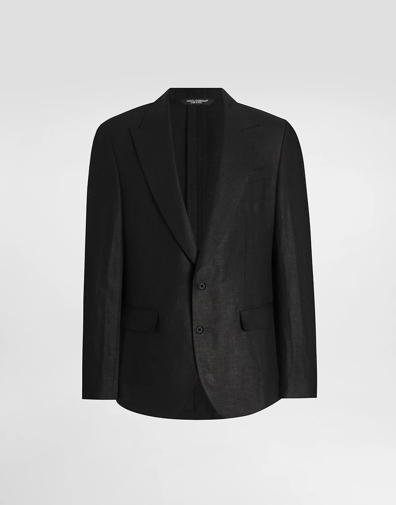Single-breasted linen fabric jacket