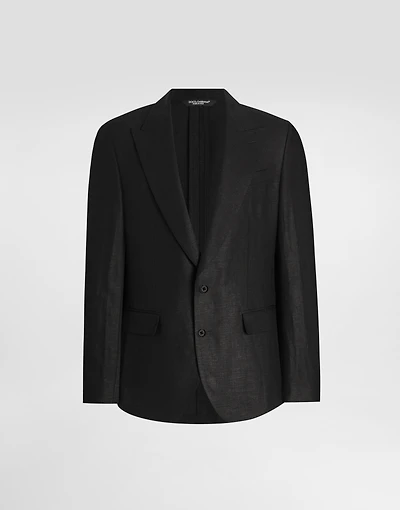 Single-breasted linen fabric jacket