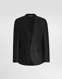 Single-breasted linen fabric jacket