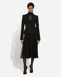 Chiffon calf-length circle skirt