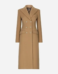 Long double-breasted wool and cashmere coat