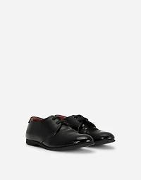 Patent leather derby shoes